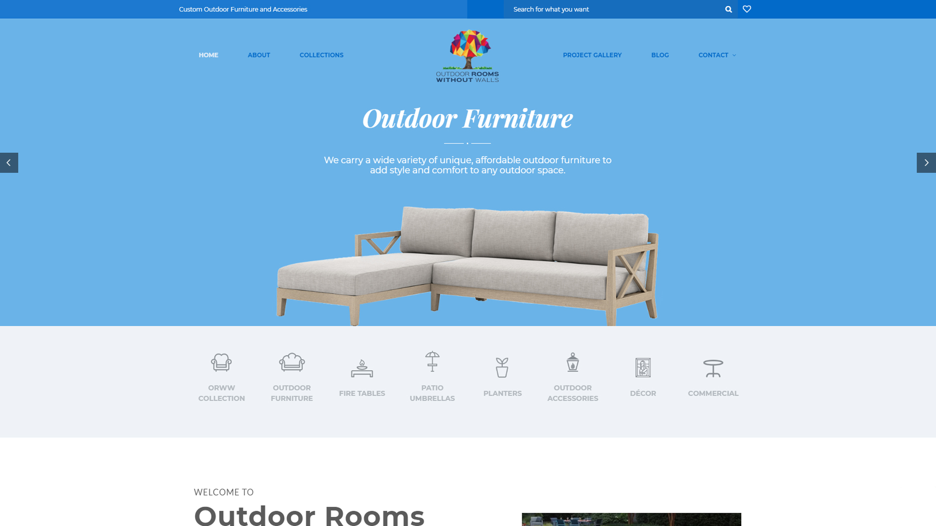 Website Design - Outdoor Rooms Without Walls
