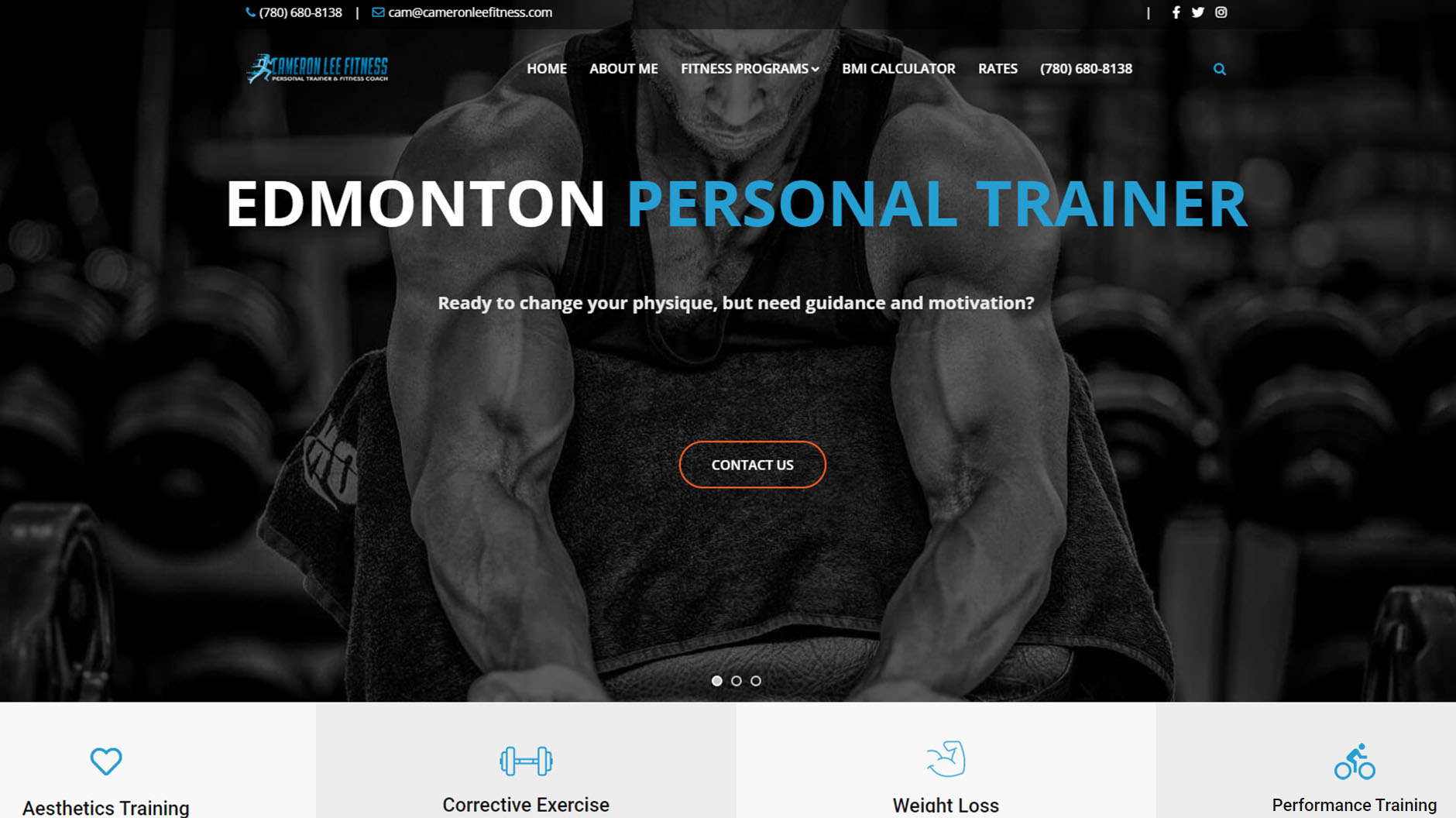 Website Design - Cameron Lee Fitness