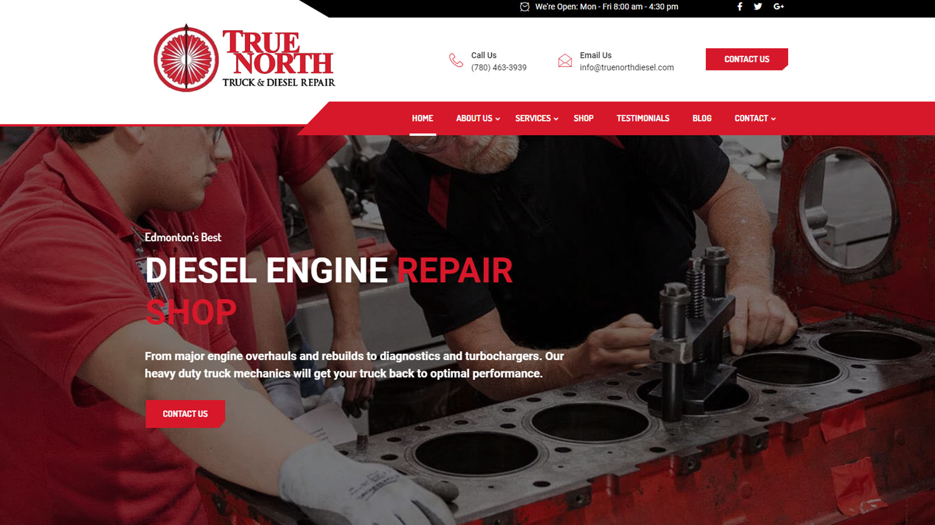 Website Design - True North Truck and Diesel